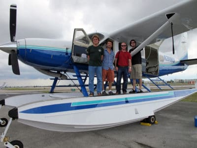 Left to right: Dr. Andy Bruckner, Dr. Sam Purkis, CAPT Steve Breen, and Jeremy Kerr