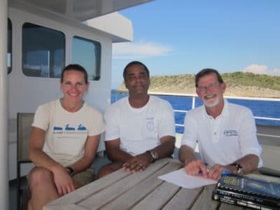 Aurora Alifano (left), Island Conservation, Jean Wiener (middle), Foundation for the Protection of Marine Biodiversity, and Mike Trimble (right), CREW