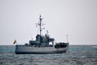 Our temporary neighbor, a Colombian Coast Guard vessel