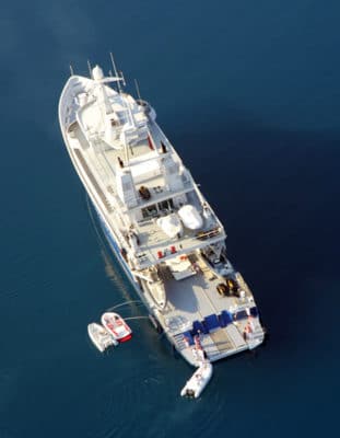 Golden Shadow as seen from the Golden Eye seaplane above