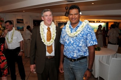 KSLOF Executive Director Philip Renaud and Minister for Education Tauhiti Nena