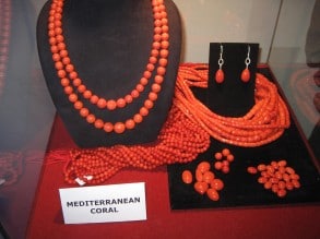 Jewelry made from Mediterranean red coral 'Corallium