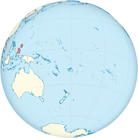 Palau on the globe