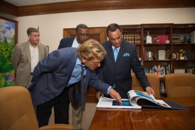 Presenting the Atlas to the Prime Minister