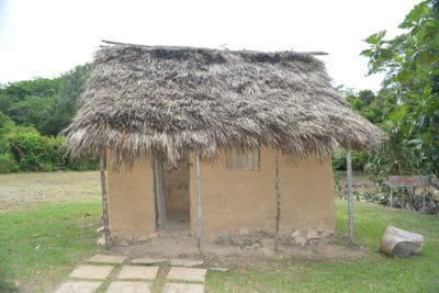 A recreation of the slave quarters at New Seville Sugar Plantation