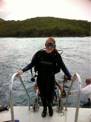 Maggie Dillon scuba diving