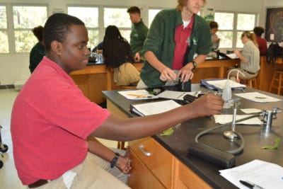 Mangrove Disease - student sterilizing tweezer