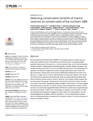 Detecting Conservation Benefits of Marine Reserves