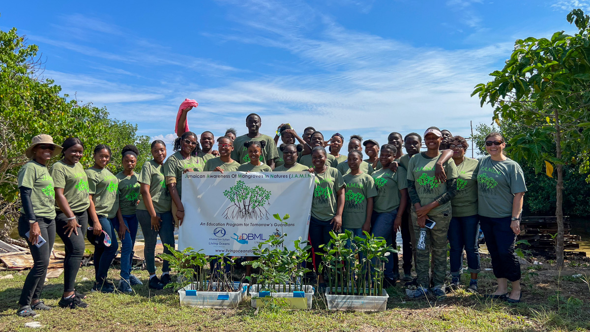 illiam Knibb High School students prepare to rejuvenate their local mangrove ecosystem through the planting of seedlings.