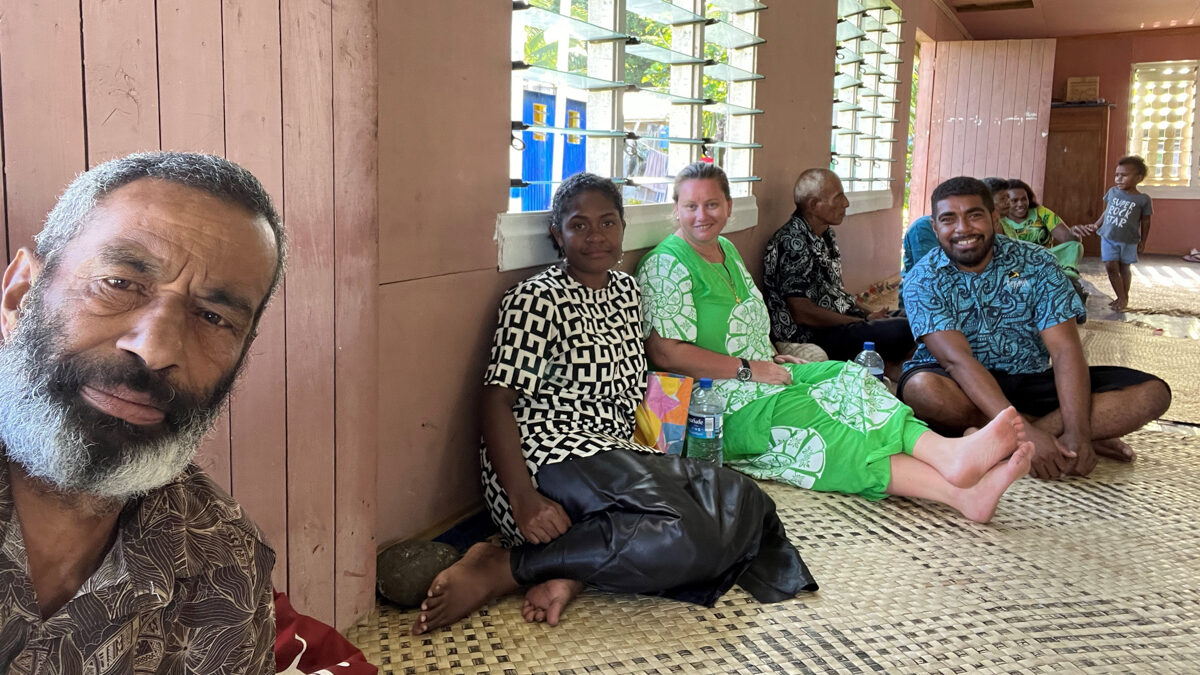 Yanuca sevu sevu at the community center in the village. Members of the Yanuca village, Rukua village, and the KSLOF/PBF team meet here to discuss the outreach and education work.