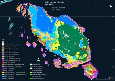 Coral reef habitat map of Ile des Pins, New Caledonia