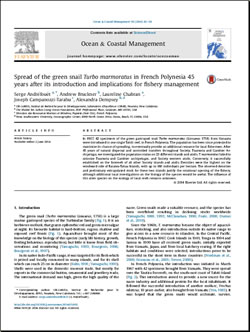Spread of the green snail Turbo marmoratus in French Polynesia