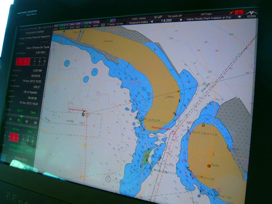 Electronic chart image in Rangiroa Electronic chart image in Rangiroa