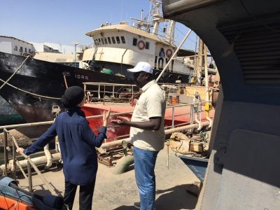 Dr. Belhabib discusses the capture of the illegal fishing boat Asian Warrior with Cheik Fall