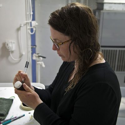 Seawater chemistry in progress.