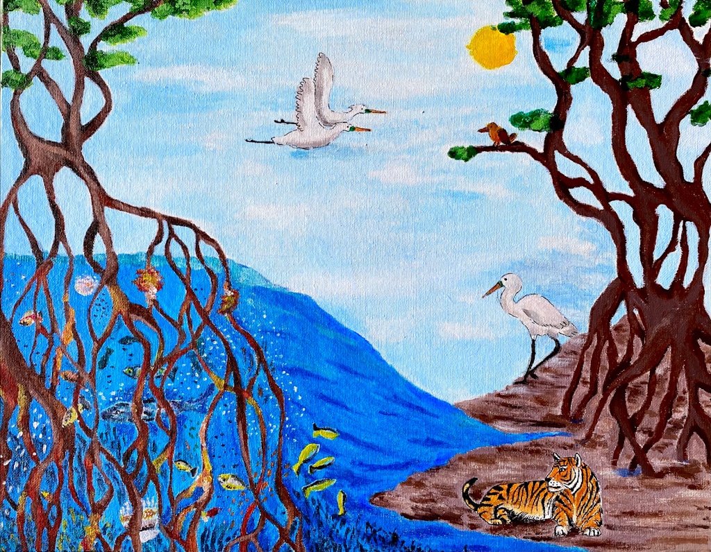 "The Beauty of Mangroves – Under and Over" by Sahiti Bulusu, Age 13, India